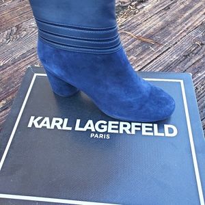 NWT - Karl Lagerfeld Frieda Suede Bootie